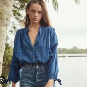 Doen O’Keefe Top Blouse in Park Lane Plaid